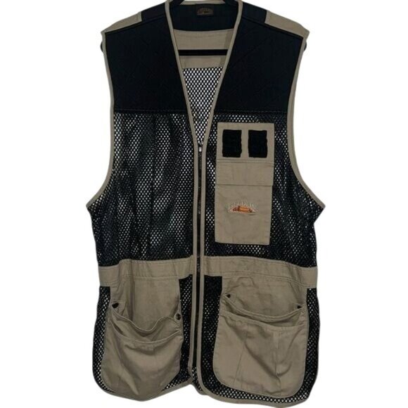 Fieldline Mens Mesh Shooting Vest Beige & Black - Picture 1 of 10